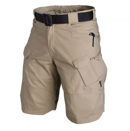 Cargo shorts with multiple pockets and belt
