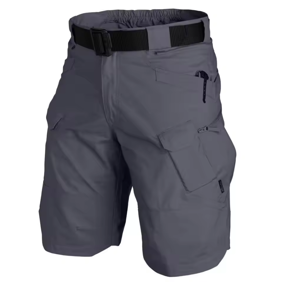 Cargo shorts with multiple pockets and belt
