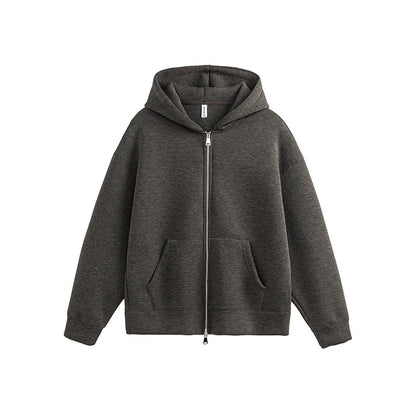 Unisex Loose Fit Zip-Through Jacket Dual Zipper
