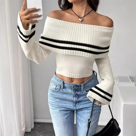 Women’s Off-shoulder Knitted Sweater