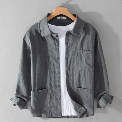 Men’s Loose Fit Shirt Multiple Pockets