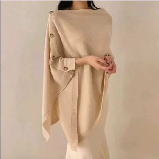 Sweater with Buttoned Shoulder